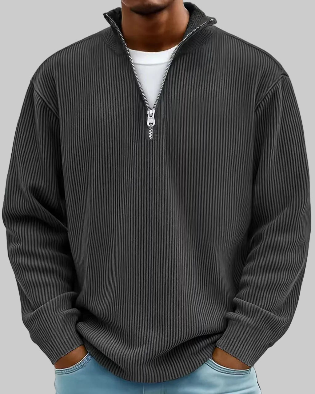 Nuvoir – Maglia a Coste Mezza Zip