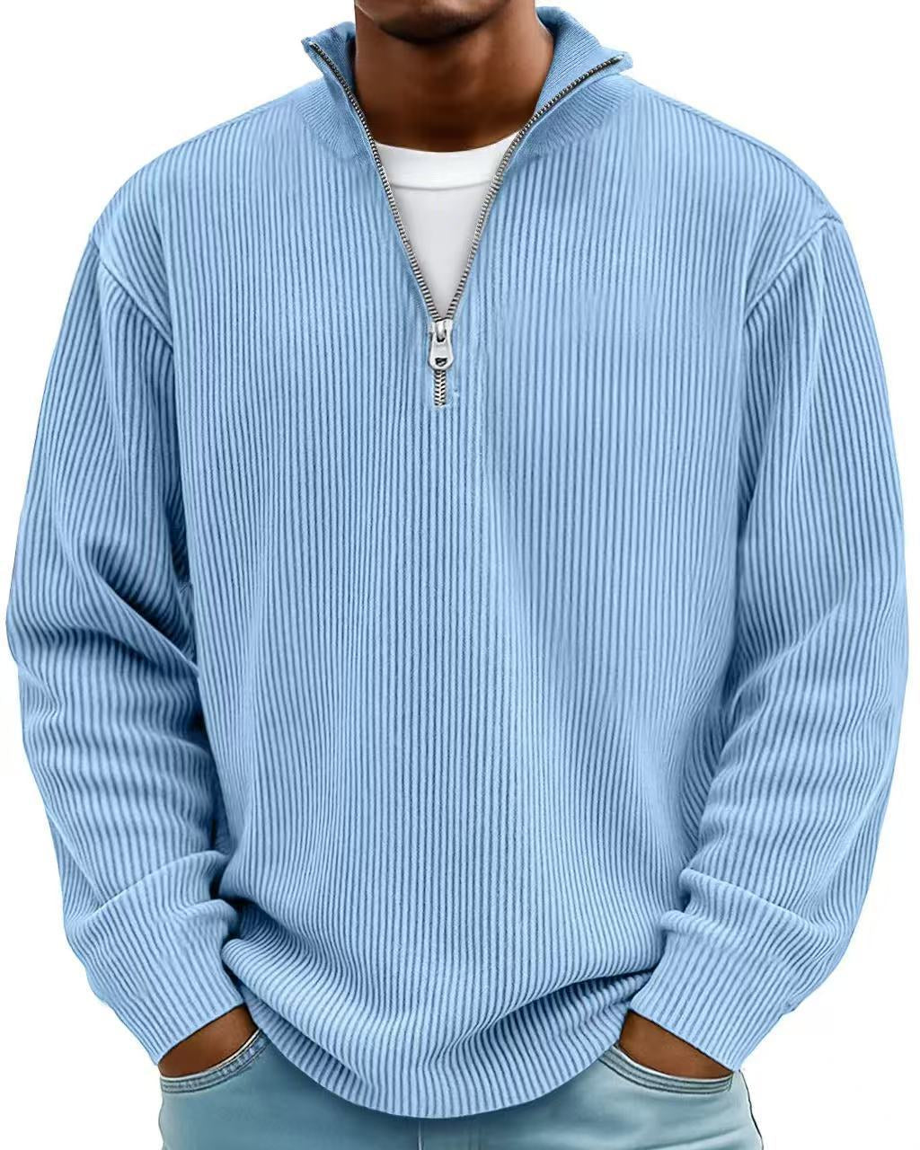 Nuvoir – Maglia Uomo Velluto a Coste Zip