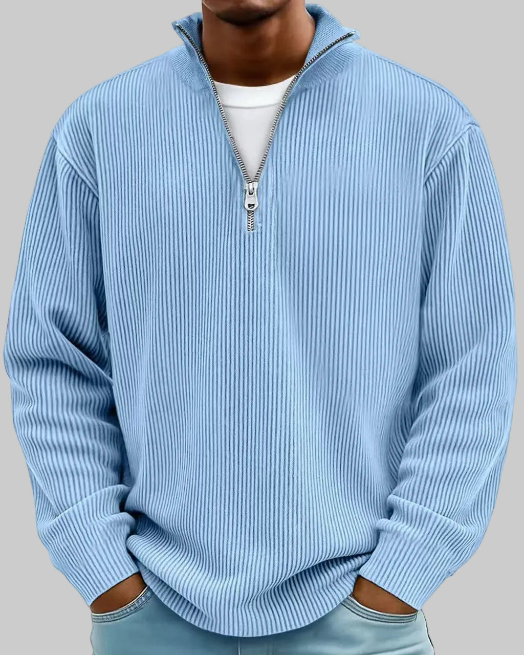 Nuvoir – Maglia a Coste Mezza Zip