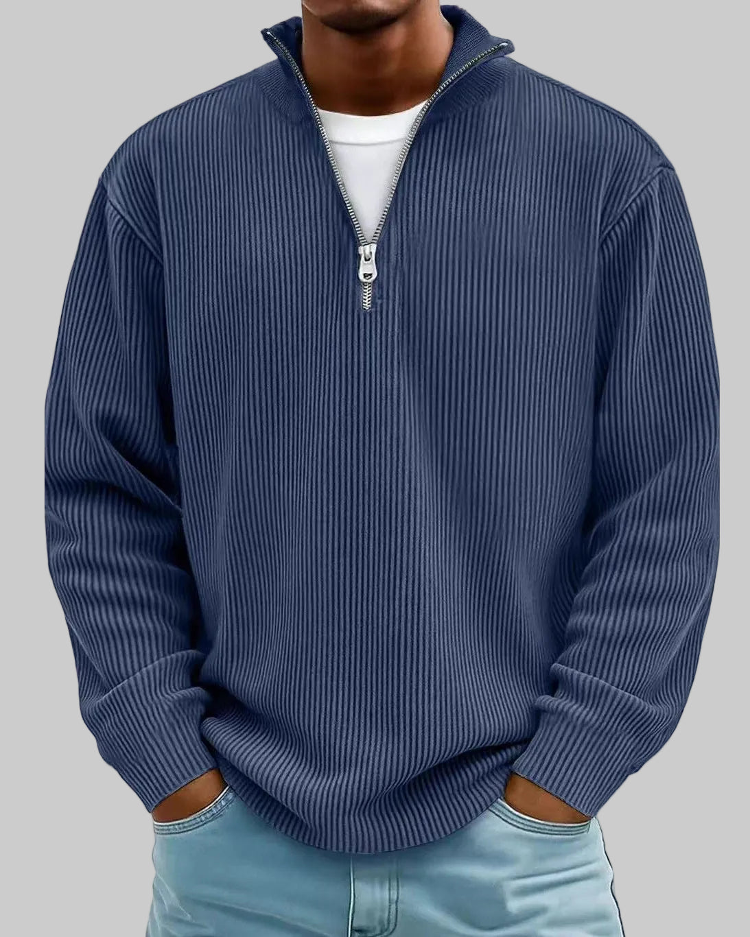 Nuvoir – Maglia a Coste Mezza Zip