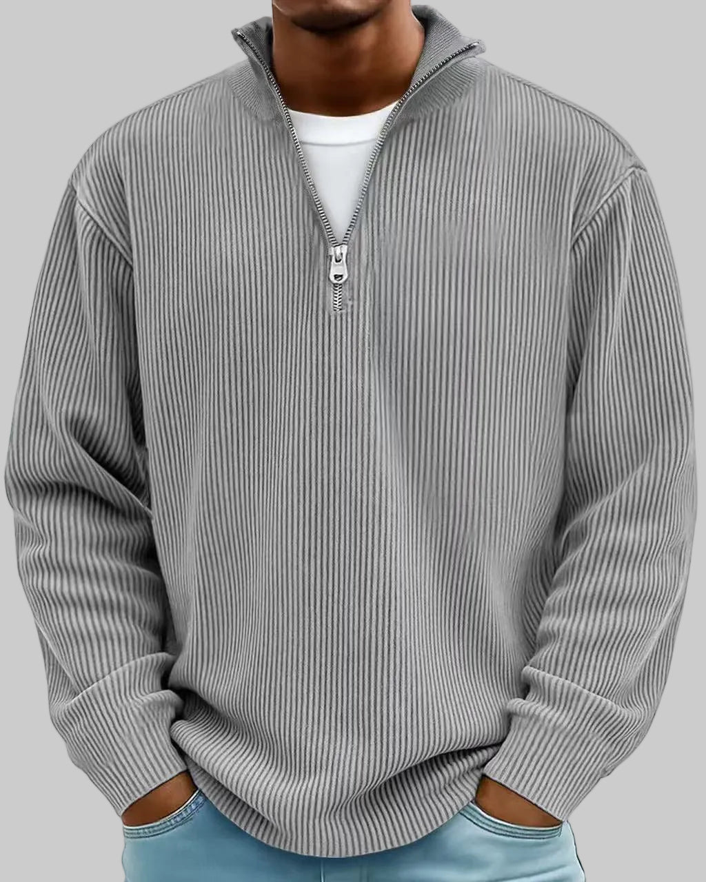 Nuvoir – Maglia a Coste Mezza Zip