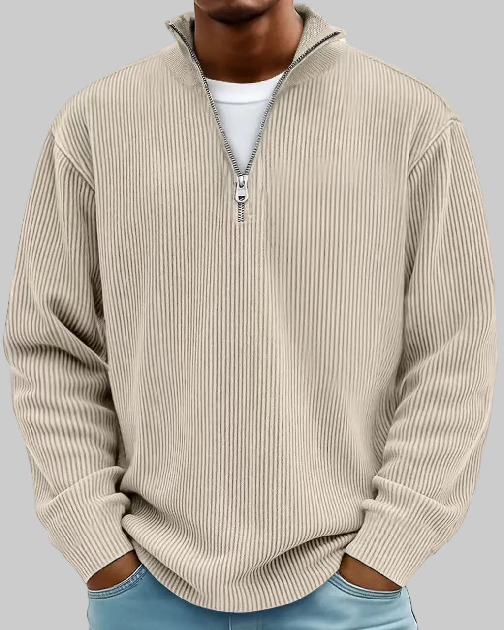 Nuvoir – Maglia a Coste Mezza Zip