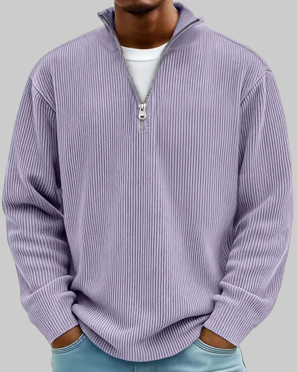 Nuvoir – Maglia a Coste Mezza Zip