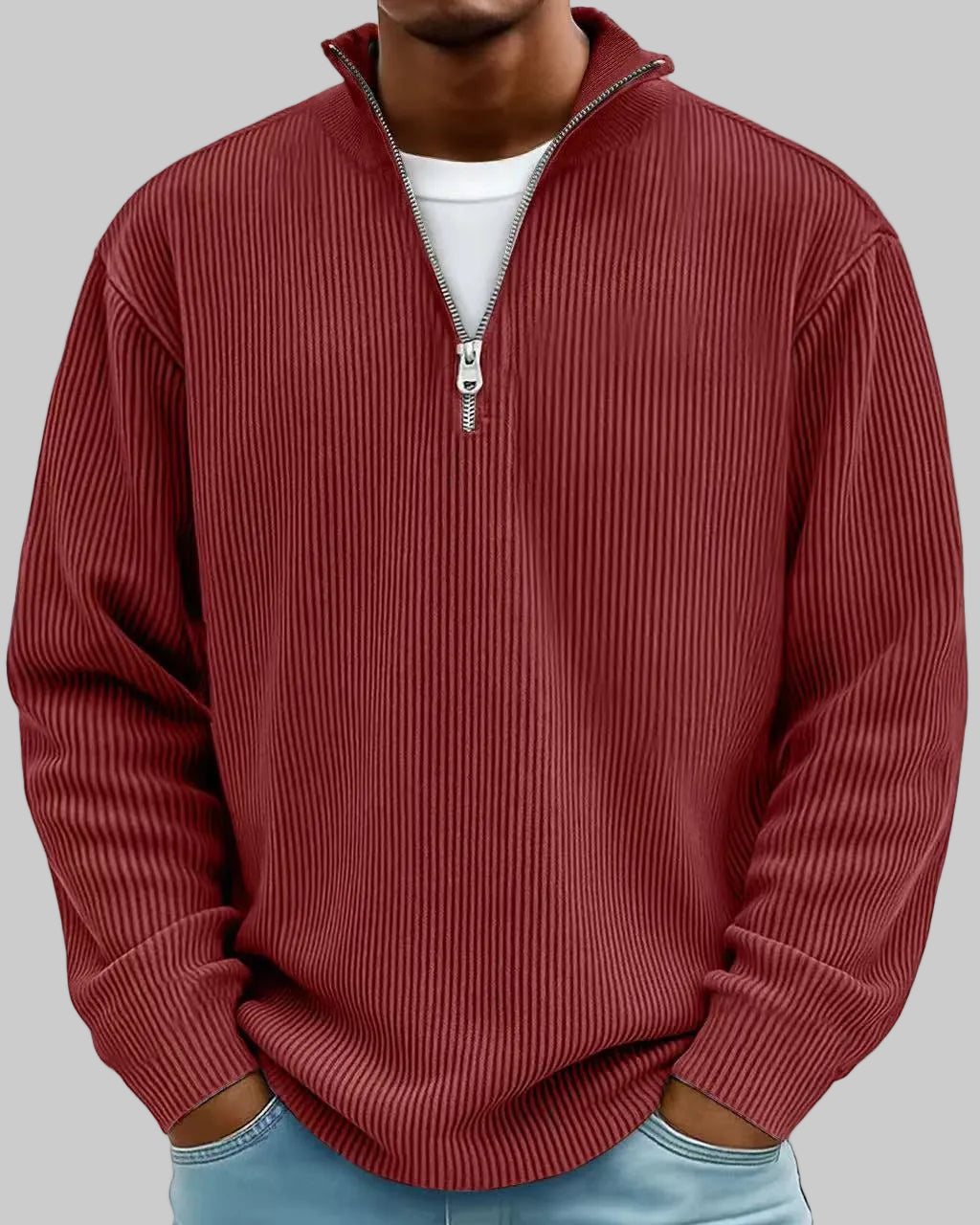 Nuvoir – Maglia a Coste Mezza Zip