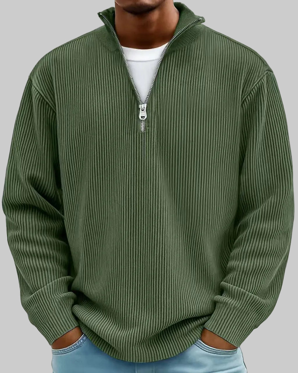 Nuvoir – Maglia a Coste Mezza Zip