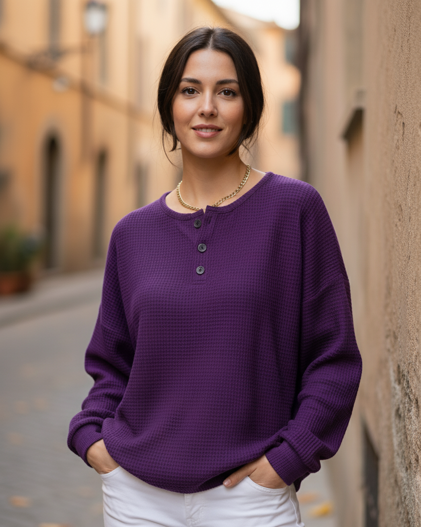 Nuvoir – Maglia Henley Termica da Donna