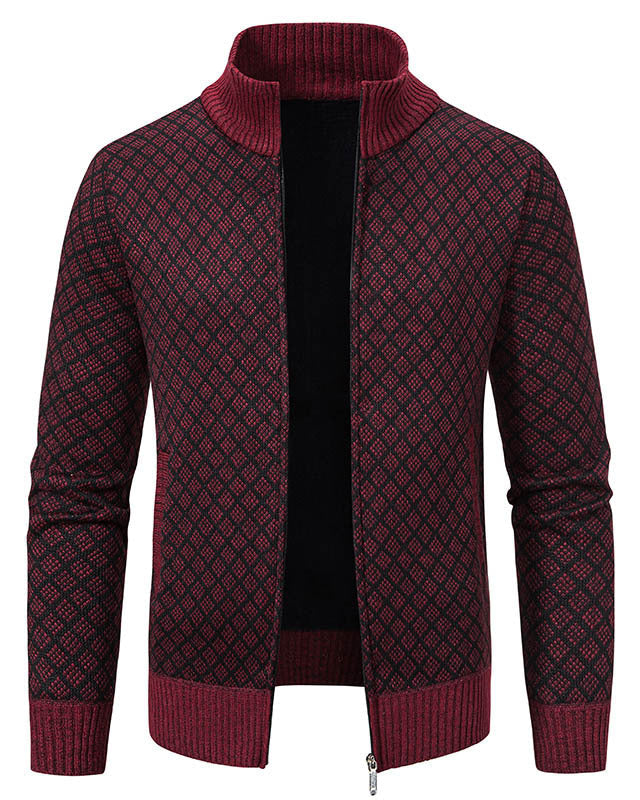 Nuvoir - Cardigan da Uomo in Lana con Zip