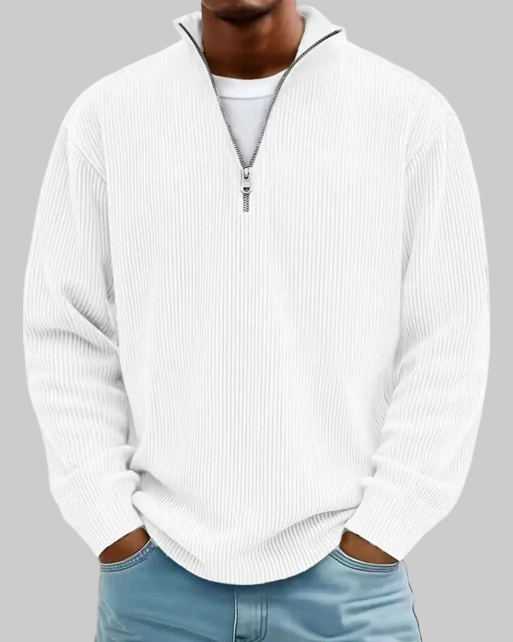 Nuvoir – Maglia a Coste Mezza Zip