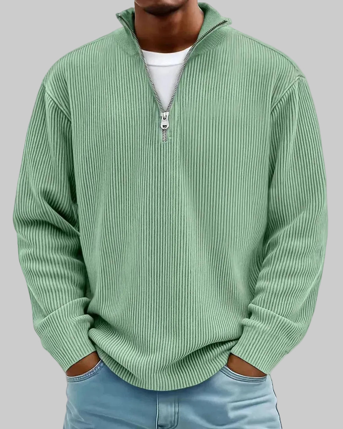 Nuvoir – Maglia a Coste Mezza Zip